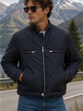 Matinique Men’s Black Quilted Puffer Scandinavian Design Bomber jacket. M
